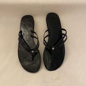 Coach Patent flip flops